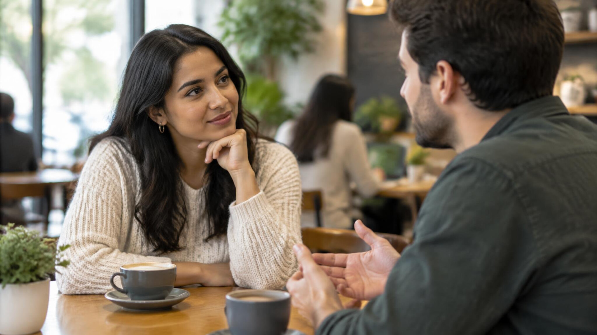 person having thoughtful conversation