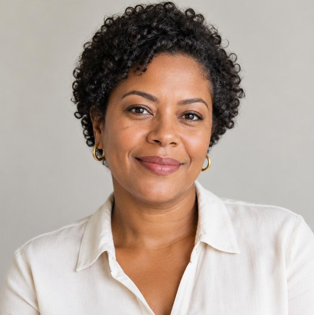 Portrait of a woman with a gentle smile