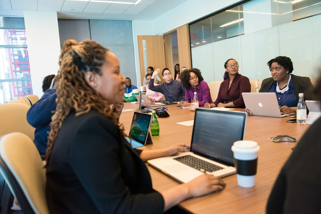 woman leading meeting