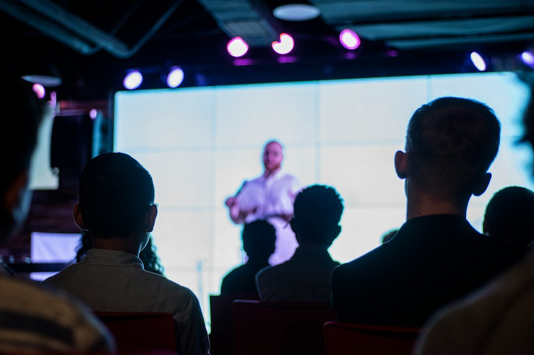 man giving presentation